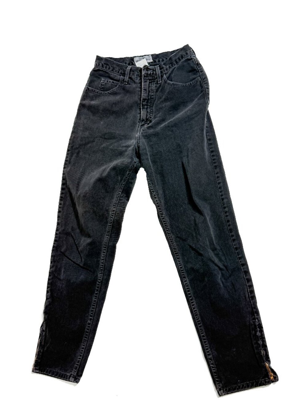 Vintage 80s GUESS Georges Marciano Black High Waist Ankle Zip Jeans - Size 29